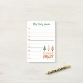 Post-it® rétro noël mes objectifs quotidiens planificateur (Sur un bureau)