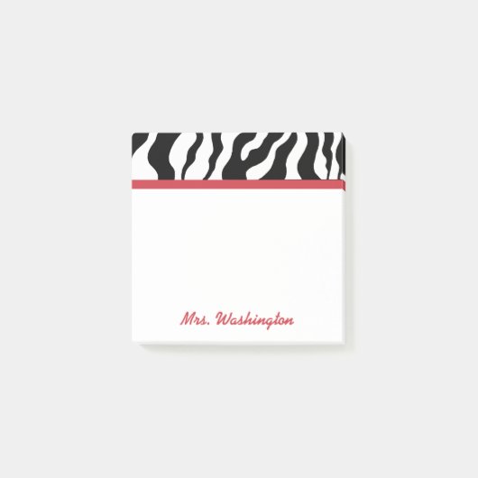 Post-it® Retro Office Zebra Teacher's Post It Notes Cadeau (Devant)