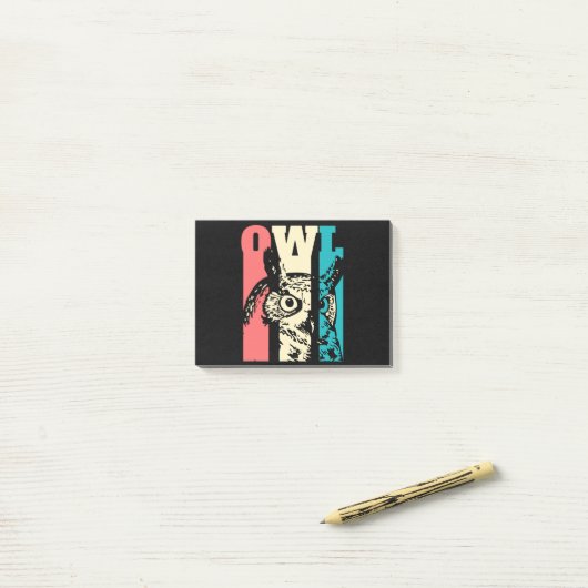 Post-it® Retro Owl (Sur un bureau)