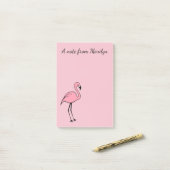 Post-it® Retro Personnalisé Flamant rose Rose Post It Notes (Sur un bureau)