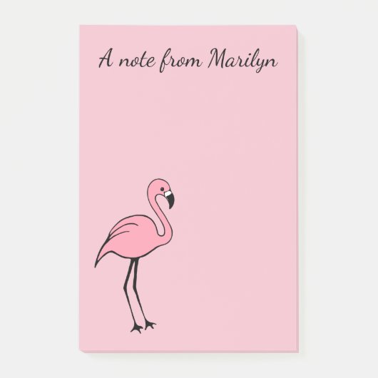 Post-it® Retro Personnalisé Flamant rose Rose Post It Notes (Devant)