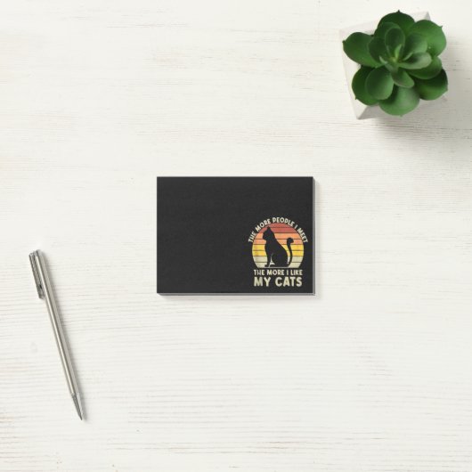 Post-it® Rétro Plus je rencontre de gens, plus j'aime mon c (Bureau)