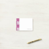 Post-it® Rétro point de polka de crâne de fleur (Sur un bureau)
