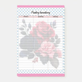 Post-it® Rétro rose et bleu Rose Fridge Inventory Lis (Devant)