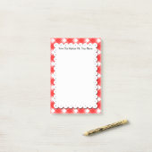 Post-it® Retro Rouge blanc blanc Plaid Chèques Personnalise (Sur un bureau)