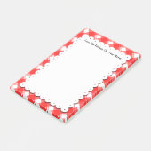 Post-it® Retro Rouge blanc blanc Plaid Chèques Personnalise (Incliné)