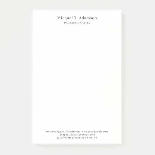 Post-it® Retro Style Elegant Plain Simple White (Devant)