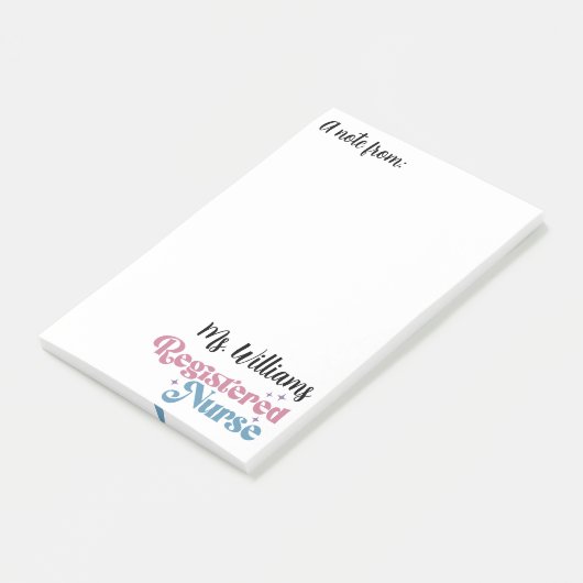 Post-it® Retro Typographie Infirmière inscrite Notes (Incliné)