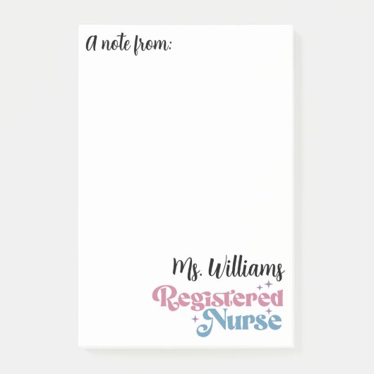Post-it® Retro Typographie Infirmière inscrite Notes (Devant)