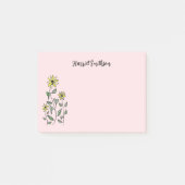 Post-it® Retro Wildflowers Personalized Pink Botanical (Devant)