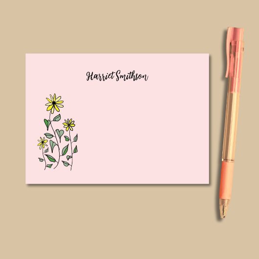 Post-it® Retro Wildflowers Personalized Pink Botanical