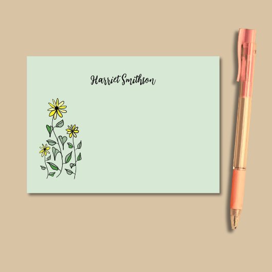 Post-it® Retro Wildflowers Personalized Sage Botanical