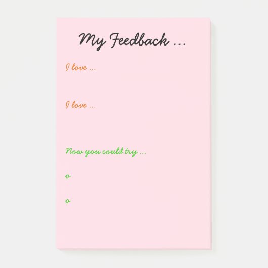 Post-it® Rétroaction de professeur ou d'étudiant (Devant)