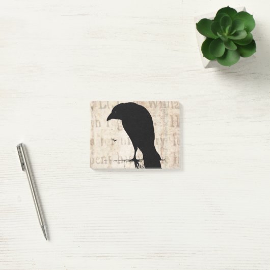 Post-it® Rétros oiseaux de Goth Ravens de silhouette (Bureau)