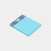 Post-it® Rêve de fleur abstraite fractale violet bleu Art (Incliné)