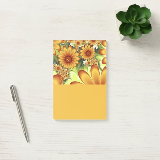 Post-it® Rêve Floral, Art Fractal Moderne Abstrait Fleur (Bureau)