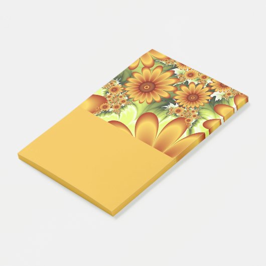 Post-it® Rêve Floral, Art Fractal Moderne Abstrait Fleur (Incliné)