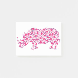 Post-it® Rhinoceros faits en Coeurs Roses
