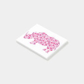 Post-it® Rhinoceros faits en Coeurs Roses (Incliné)