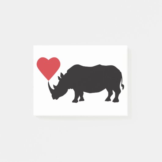 Post-it® Rhinocéros-noir-avec-Coeur (Devant)
