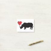 Post-it® Rhinocéros-noir-avec-Coeur (Sur un bureau)