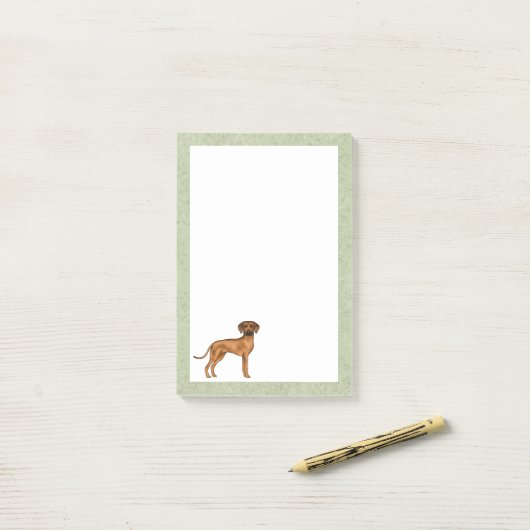 Post-it® Rhodesian Ridgeback mignon Chien Lion Africain Ver (Sur un bureau)
