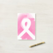 Post-it® Ribbon de sensibilisation au cancer du sein Aquare (Sur un bureau)