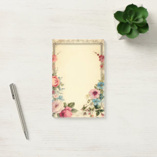 Post-it® Robe Bleu Chabby Vintage ancienne papeterie floral