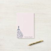 Post-it® Robe Pailletée Argentée pour Fille Branchée - Pers (Sur un bureau)
