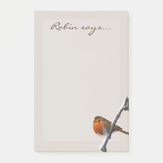 Post-it® Robin Bird dit Nom Faune Post it Notes (Devant)