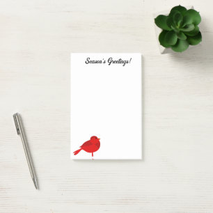 Post-it® Robin Rockin', Cardinal Rouge Mignon Dessin Animé 