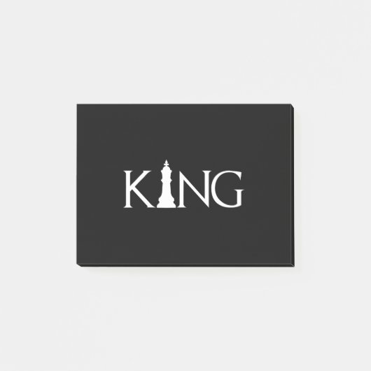 Post-it® roi avec pièce d'échecs king (Devant)