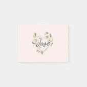 Post-it® Romantic Blush Roses Feathers Heart Love (Devant)