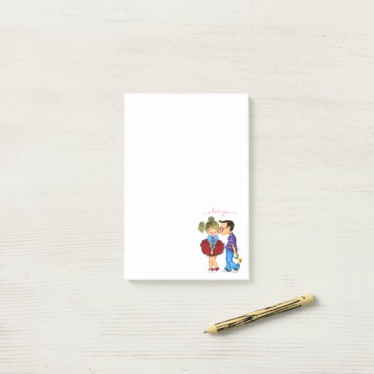 Post-it® Romantic Couple Love Post it Notes (Sur un bureau)