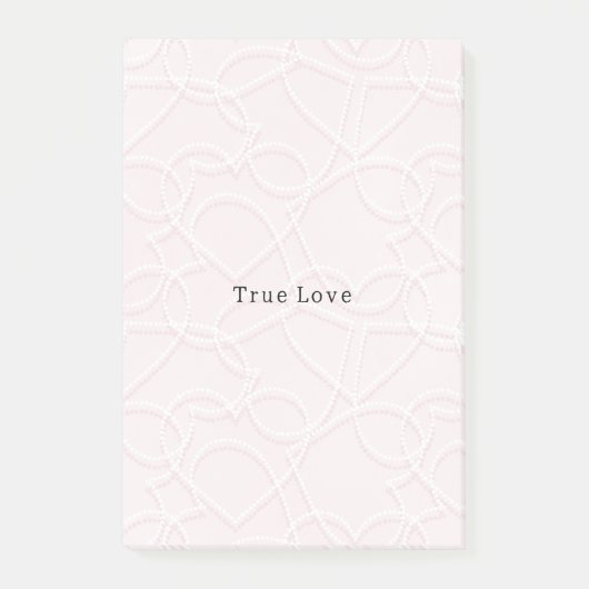 Post-it® Romantic Large White Hearts Pink Valentine's Day (Devant)