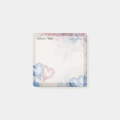 Post-it® Romantic Trendy Blue & Red Hearts 3" x 3" (Devant)