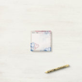 Post-it® Romantic Trendy Blue & Red Hearts 3" x 3" (Sur un bureau)