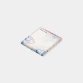 Post-it® Romantic Trendy Blue & Red Hearts 3" x 3" (Incliné)
