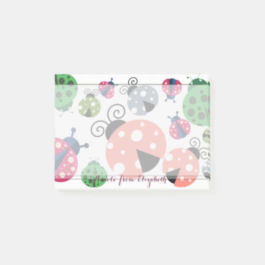 Post-it® Romantique Cute Lovely Stylé, Ladybugs (Devant)