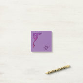 Post-it® Romantique Pastel Steampunk Goth Monogrammé (Sur un bureau)