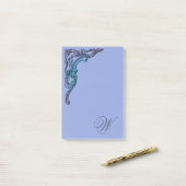 Post-it® Romantique Pastel Steampunk Goth Monogrammé (Sur un bureau)