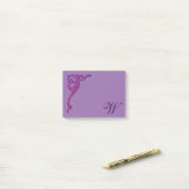 Post-it® Romantique Pastel Steampunk Goth Monogrammé (Sur un bureau)