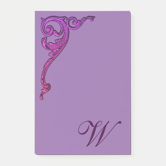 Post-it® Romantique Pastel Steampunk Goth Monogrammé (Devant)