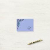 Post-it® Romantique Pastel Steampunk Goth Monogrammé (Sur un bureau)