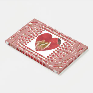 Post-it® Romantique Rouge Fleur Coeur Design 4 Moments spéc