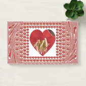 Post-it® Romantique Rouge Fleur Coeur Design 4 Moments spéc (Bureau)