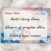 Post-it® Romantique Tendance Coeurs Bleu & Rouge 4" x 3"