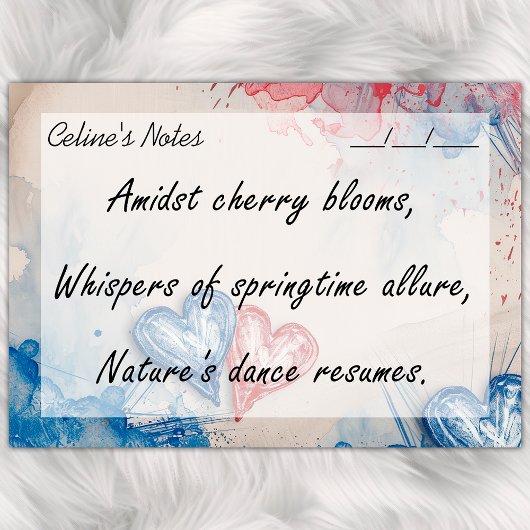 Post-it® Romantique Tendance Coeurs Bleu & Rouge 4" x 3"