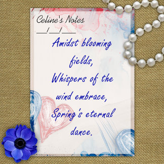 Post-it® Romantique Tendance Coeurs Bleu & Rouge 4" x 6"