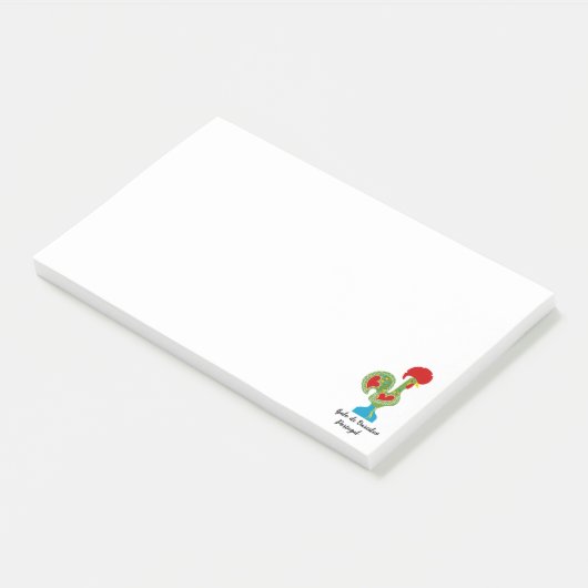 Post-it® Rooster portugais de la chance en vert (Incliné)